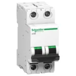Schneider Electric Acti9 xC60 20A C-Curve Double Pole MCB, A9N2P20C, Breaking Capacity: 15 kA