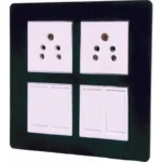 Dewon Electric 8 Module Plastic Black Wall Switch Board Plate with LED Indicator